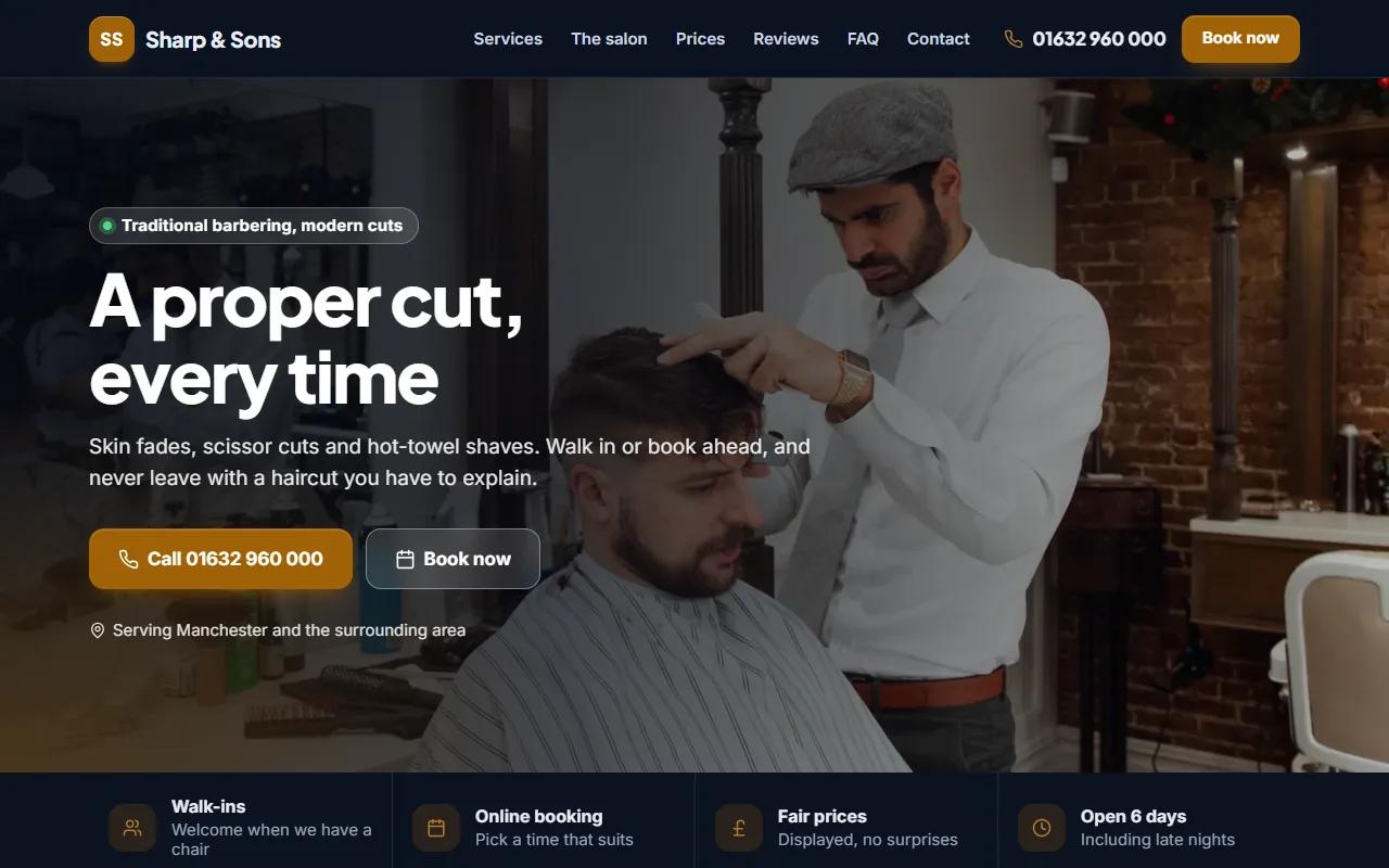 Example design for a barber