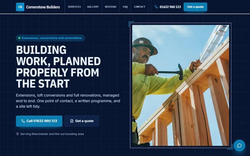 Our builder demo: home page